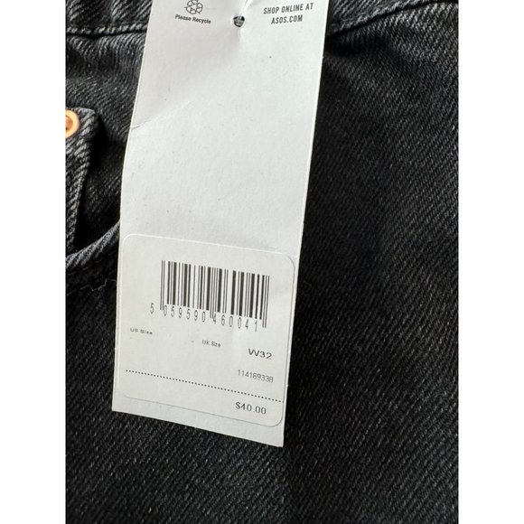 Asos Design NWT Sz 32 Black Distressed Frayed Men's Jean Short - Picture 4 of 8